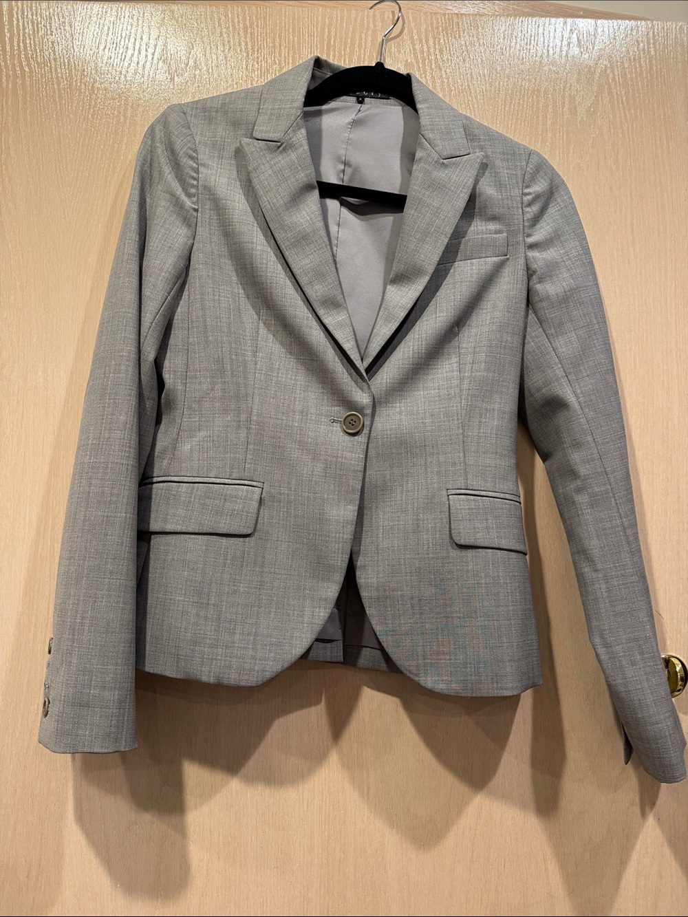 Theory Light Gray Single-Button Women's Blazer